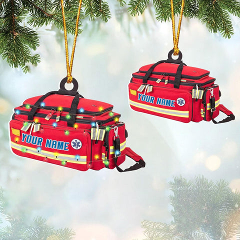 MAPrints Personalized EMS EMT Paramedic Christmas Ornament 2024, Custom EMS, EMT Uniforms Ornament, Medical Christmas Ornaments, EMS Star of Life EMT Paramedic Ornaments (NEMS 1)