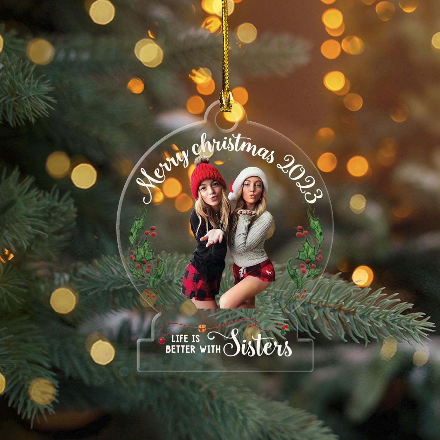 Personalized Best Friend Ornament, Custom Christmas Friendship Gift, Xmas Besties Gift for Christmas Tree 2024, Good Friend Christmas Ornaments Friends Bestie Ornaments (BFF 19)