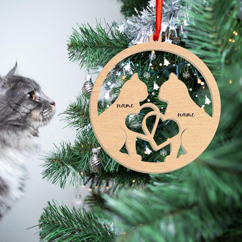 MAPrints Personalized Cat Ornaments for Christmas Tree, Custom Cat Christmas Ornament 2024, Cat Wood and Acrylic Ornament, Lovers Cat Memorial Ornament, Cat Hanging Ornament Cat On The Moon (CAT 7)