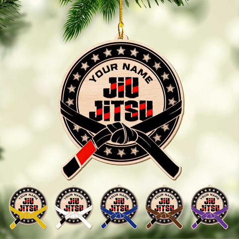 Personalized Jiu Jitsu Ornament Brazilian Jiu Jitsu Gift Hanging for Men Jiu Jitsu Custom Name Jiu Jitsu Christmas Ornament for Xmas 2024 Gift for Sensei Instructor Ornaments (Style 5)