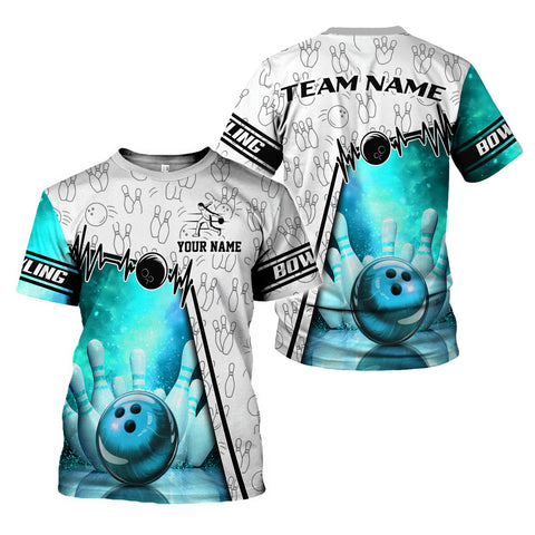 Custom Name Team Name 3D Bowling Shirt, Bowling Shirts for Men Women, Short Sleeve Shirts for Team Bowling