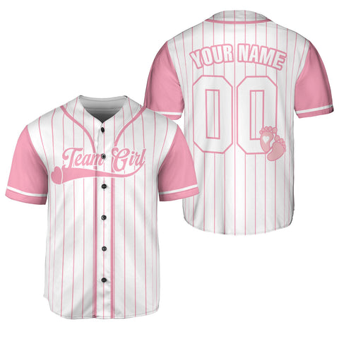 Personalized Name and Number Gender Reveal Baseball Jerseys, Team Girl Team boy Shirts for New Mom Dad