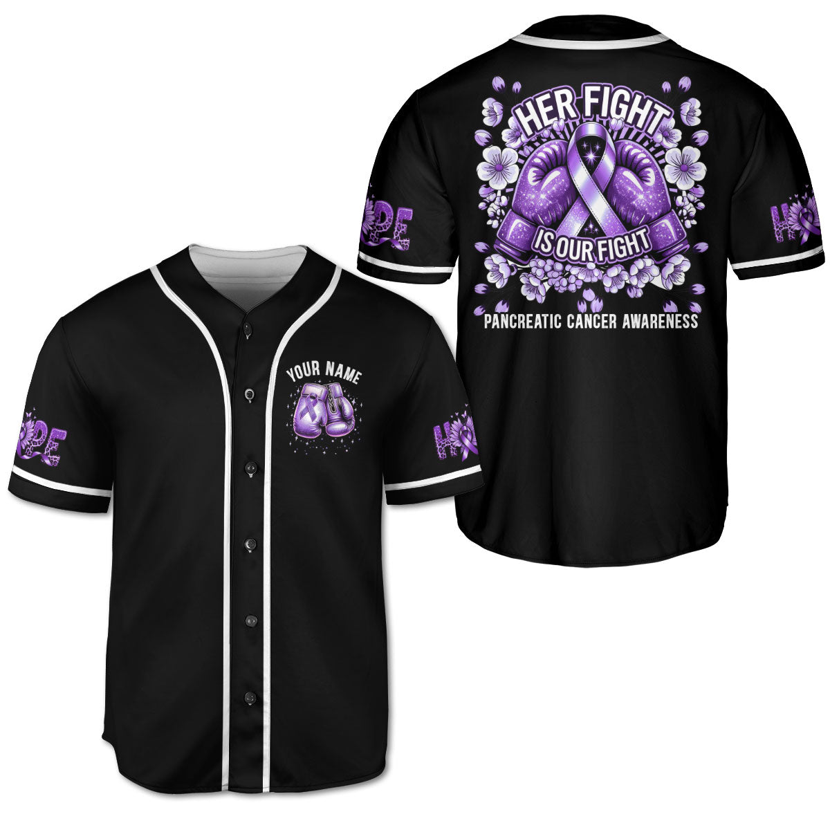 Personalized Name Pancreatic Cancer Jersey, Baseball Pancreatic Cancer Survivor Jersey