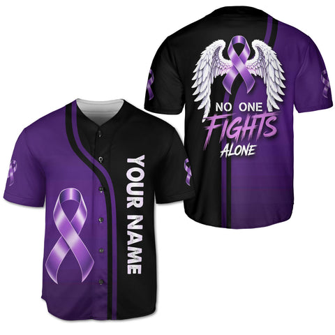 Personalized Pancreatic Cancer Jersey with Name, No one fight alone Pancreatic Cancer Jersey