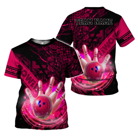 Personalized Bowling 3D Shirt for Men Women, Custom Name and Team Name Bowler Gift shirt, 3D All Over Printed Shirt