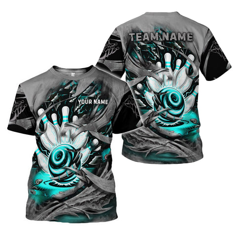 Custom Name Bowling Shirt for Men, 3D Bowling Shirts, Short Sleeve Shirts for Team Bowling