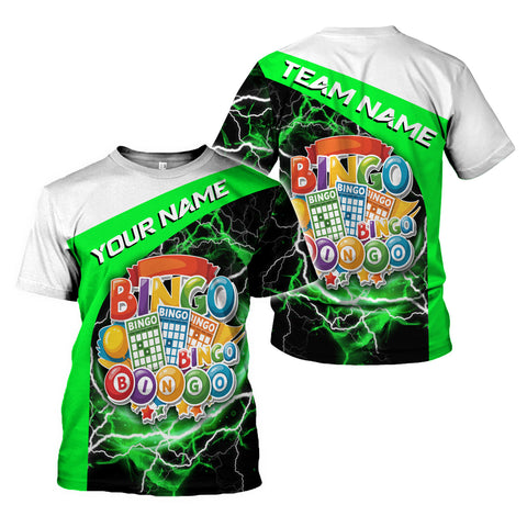 Personalized Team Name and Name BINGO 3D Shirt for Men Women, Custom Bingo game Shirts for Team