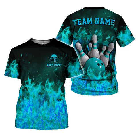 Custom Name 3D Bowling Shirt, Bowling Shirts for Men, Short Sleeve Shirts for Team Bowling