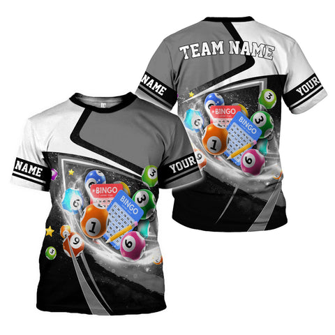 Personalized Team Name and Name BINGO 3D Shirt, Custom Bingo game Shirts for Team, Men Women unisex T shirt