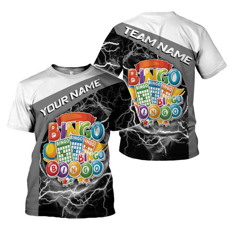 Personalized Team Name and Name BINGO 3D Shirt for Men Women, Custom Bingo game Shirts for Team