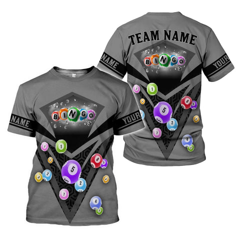 Personalized 3D BINGO Shirt with Name and Team Name, Custom Bingo game Shirts for Team, Men Women unisex 3D shirt