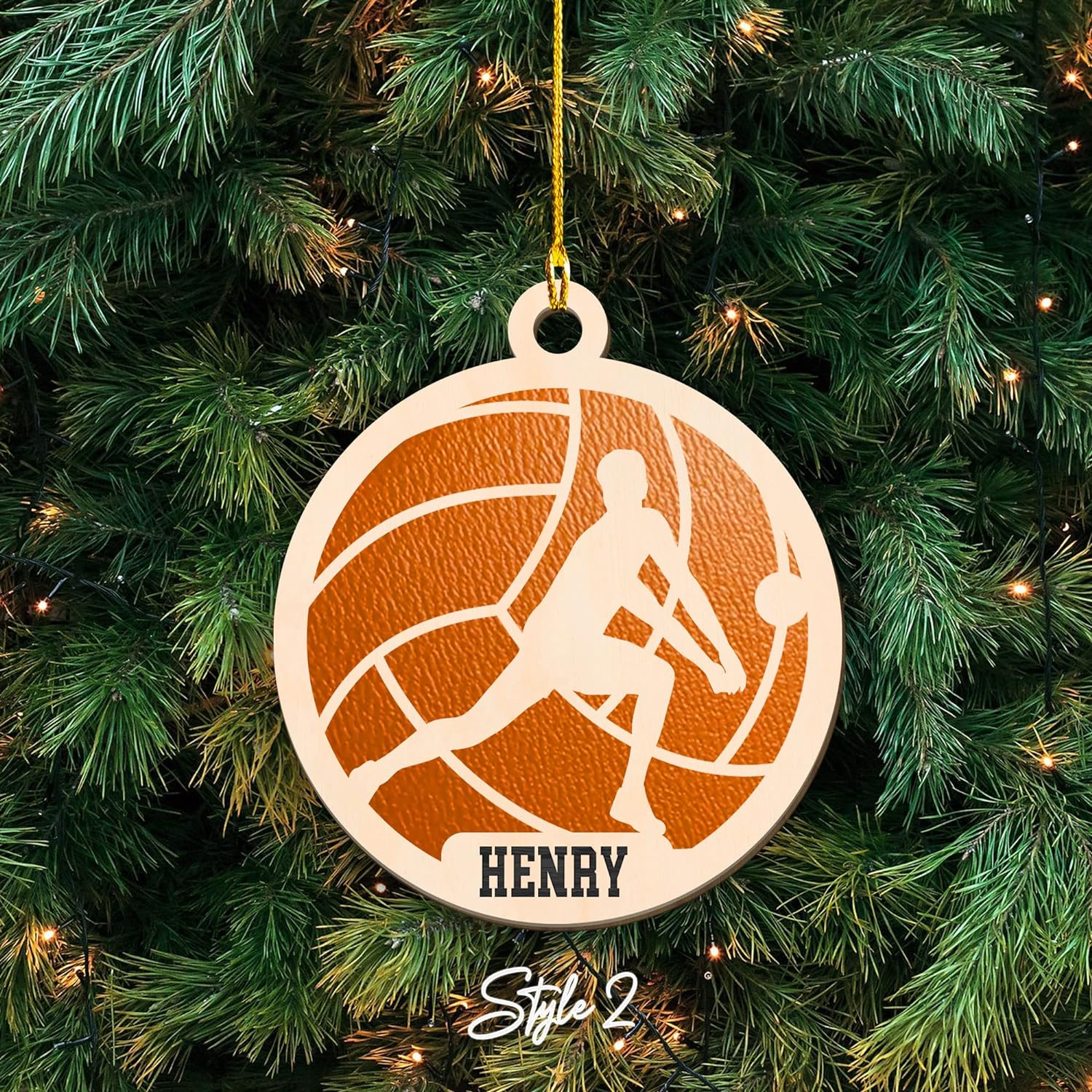 Personalized Name Male Volleyball Ornament for Chrismas 2022, Custom Wood Volleyball Ornaments for Christmas Tree, Volleyball Ornaments, Boy Christmas Pine Tree Hanging Ornament Decorations, Red