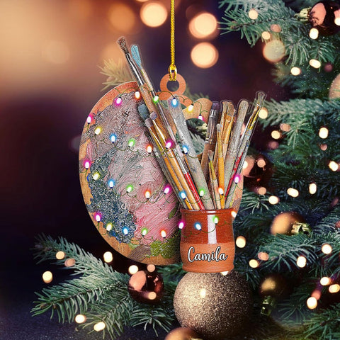 AOVL Personalized Painting Ornament, Artist Christmas Ornament, Drawing Ornament Gift, Painter Christmas Ornament, Painting Artist Ornament, Painting Tool Ornament Painter (Painting 17)