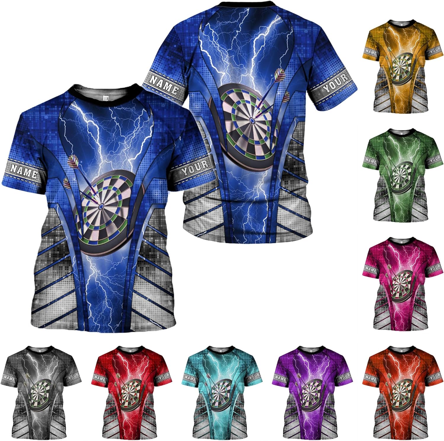 HomeDesign Personalized Dart Shirts, Darts Shirts for Men, Dart Jerseys for Teams, Dartboard Players Shirt Darts Board Gift