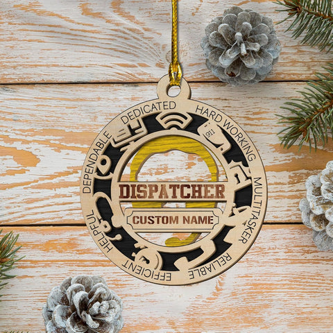 Personalized 911, Dispatch, Emergency 911, Dispatcher Ornament, 911 Ornament Thin Gold Line Dispatcher Christmas Ornament Our First (DP2)