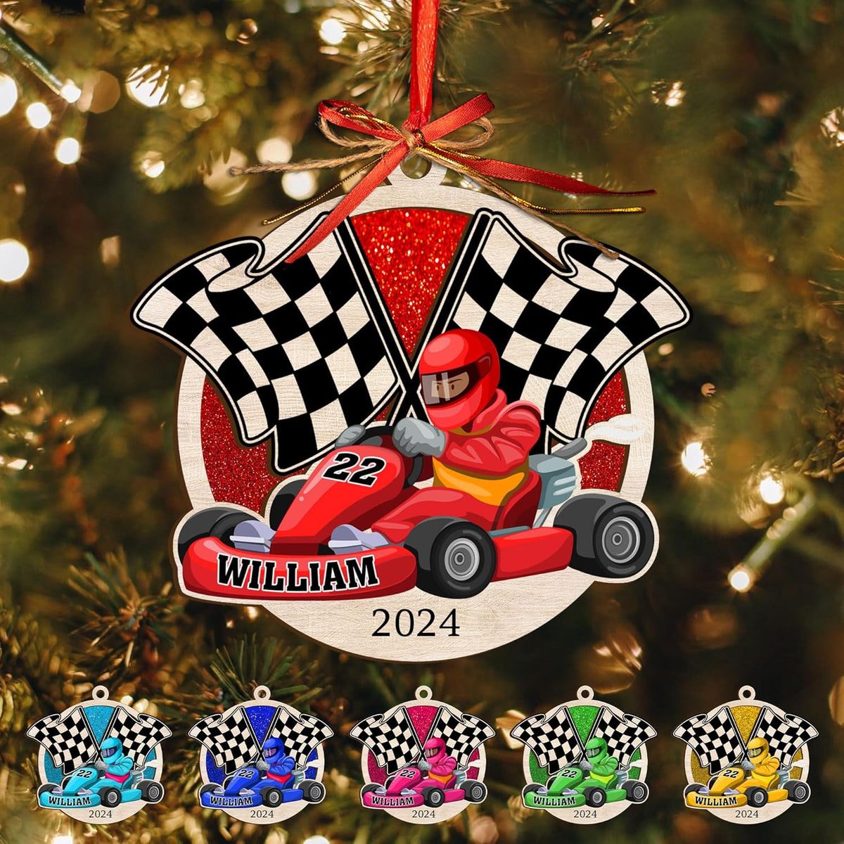 Royal Fight Custom Racing Car Ornament 2024 Race Car Ornament for Christmas Tree Gift for Racing Lovers Drag Racing Ornament Racer Gifts Drag Racing Ornament Gift Xmas (HRC6)