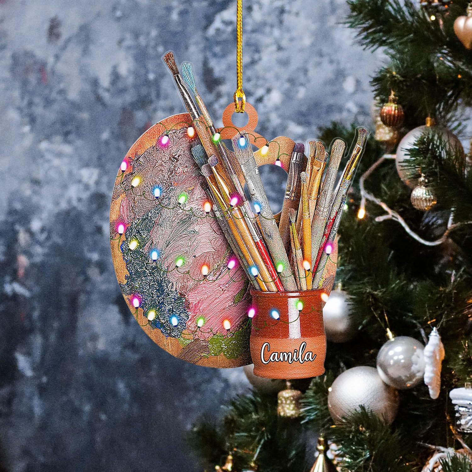 AOVL Personalized Painting Ornament, Artist Christmas Ornament, Drawing Ornament Gift, Painter Christmas Ornament, Painting Artist Ornament, Painting Tool Ornament Painter (Painting 17)