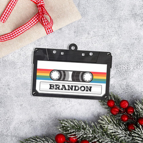 AOVL Custom Cassette Ornament Cassette Tape Unique Christmas Ornaments Cassette Case Christmas Ornament Cassette Tape Ornaments for Christmas Cassette Gift Xmas (CSS4)