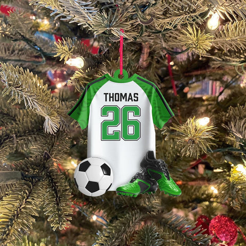 AOVL Personalized Soccer Player Ornament Soccer Christmas Xmas Ornament Soccer Christmas Xmas Ornament Gift for Soccer Players Soccer Lovers Soccer Players for Men Women (SC6)