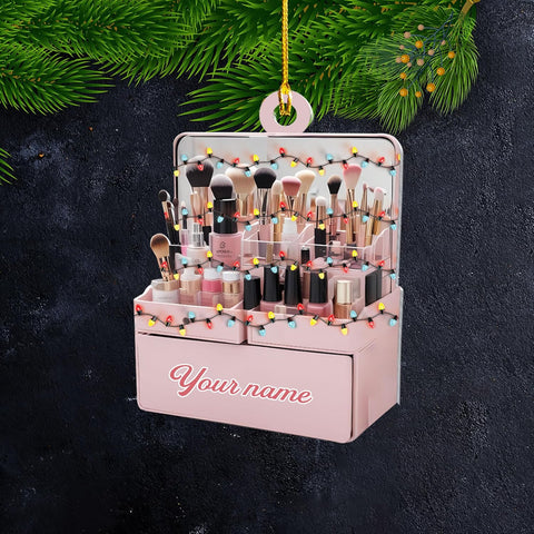 Mostefy Personalized Make Up Ornament 2024, Makeup Tool Ornaments for Christmas, Skin Care Ornament, Makeup Christmas Ornament 2D Flat Ornaments, Make Up Ornament Gift for Xmas (Style 7)