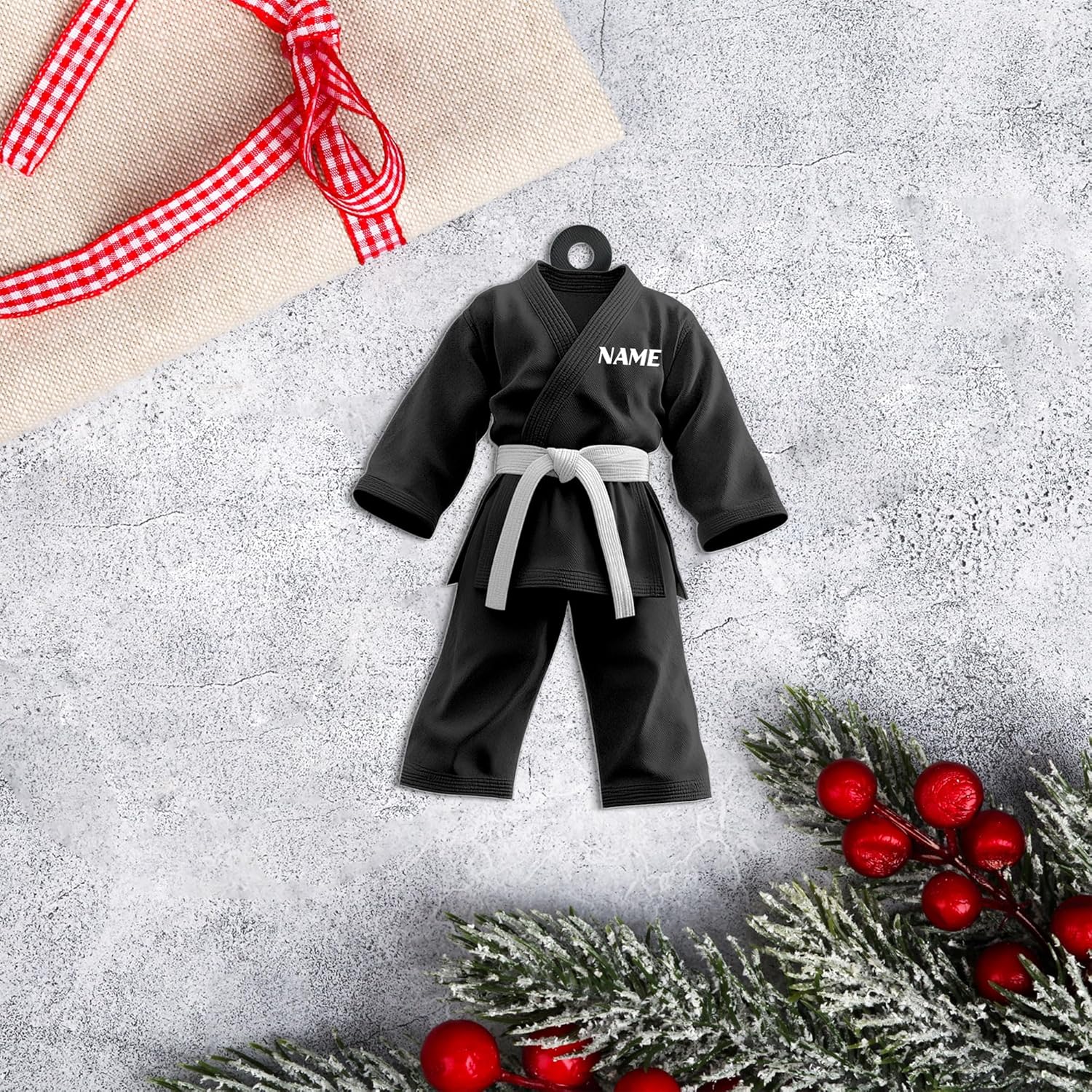 Artparel Personalized Karate Ornament Karate Uniform Ornaments Gifts for Karate Lovers Karate Gift Christmas Ornament 2024 Taekwondo Ornament Jiu Jitsu Ornament Gift for Karate (KRT18)