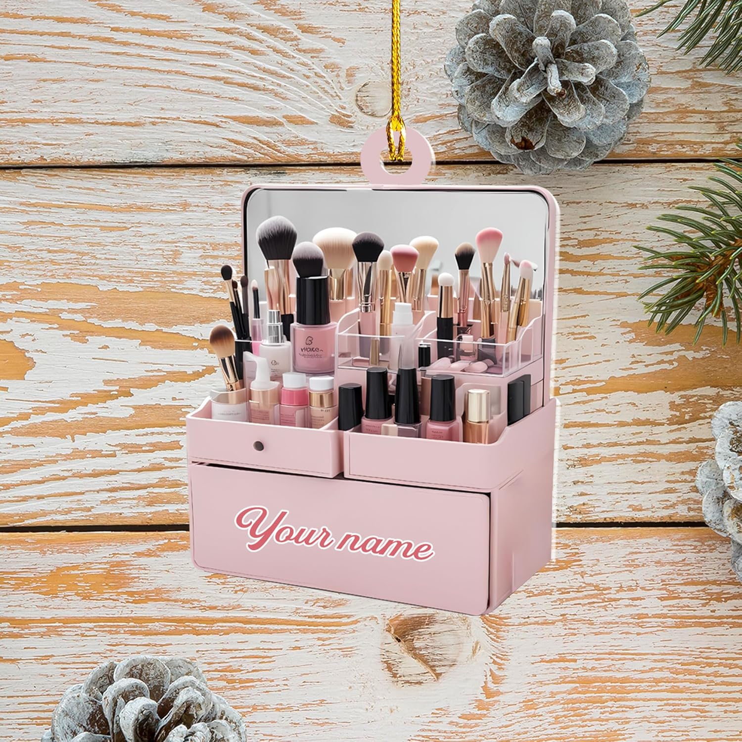 Mostefy Personalized Make Up Ornament 2024, Makeup Tool Ornaments for Christmas, Skin Care Ornament, Makeup Christmas Ornament 2D Flat Ornaments, Make Up Ornament Gift for Xmas (Style 7)