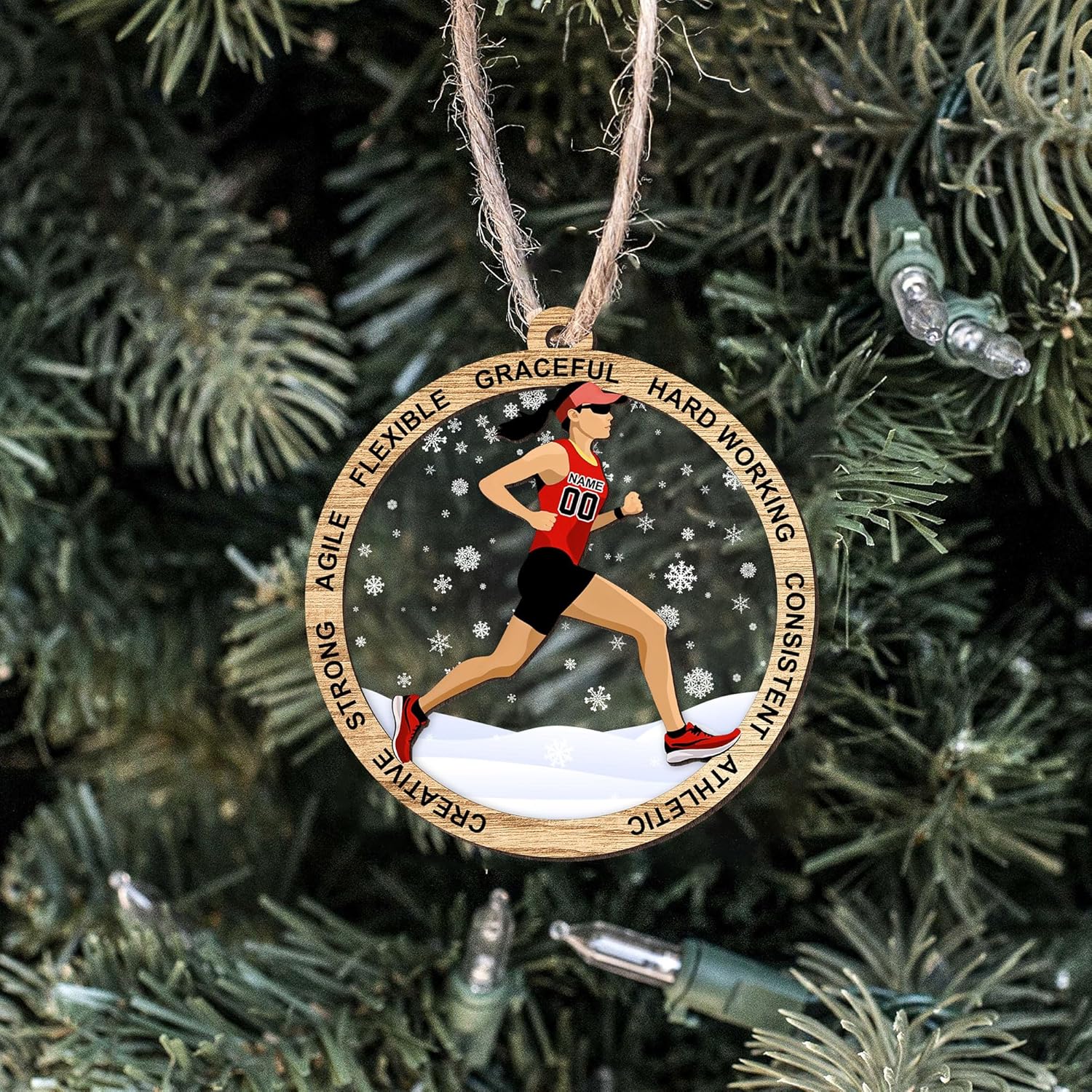 Artparel Custom Runner Ornament 2024 Track and Field Ornament Custom Marathon Ornament Running Christmas Ornament Gift for Runner Running Man Running Lovers Running Ornaments for Xmas (RN9)