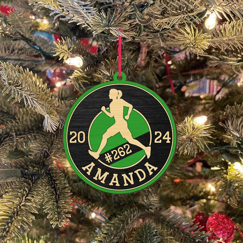 Artparel Custom Runner Ornament 2024 Track and Field Ornament Custom Marathon Ornament Running Christmas Ornament Gift for Runner Running Man Running Lovers Running Ornaments for Xmas (RN16)