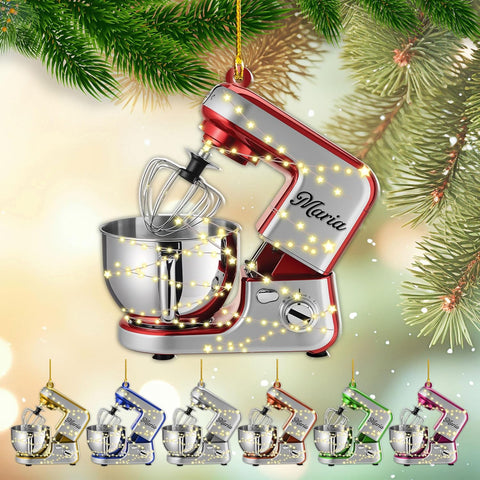 Custom Baking Mixer Lights 2D Flat Ornament Customized Stand Mixer Mica Christmas Ornaments Love Cooking Xmas Keepsake Gift Ideas Gifts for Chef Lovers Gift (CBM1)