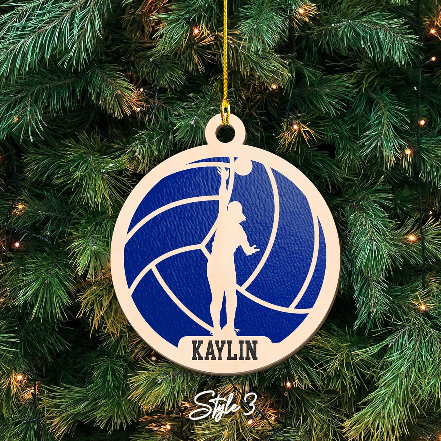 Personalized Name Female Volleyball Ornament for Chrismas 2022, Wood Volleyball Ornaments for Christmas Tree, Volleyball Ornaments for Women, Girl Christmas Tree Hanging Ornament Decorations, Red