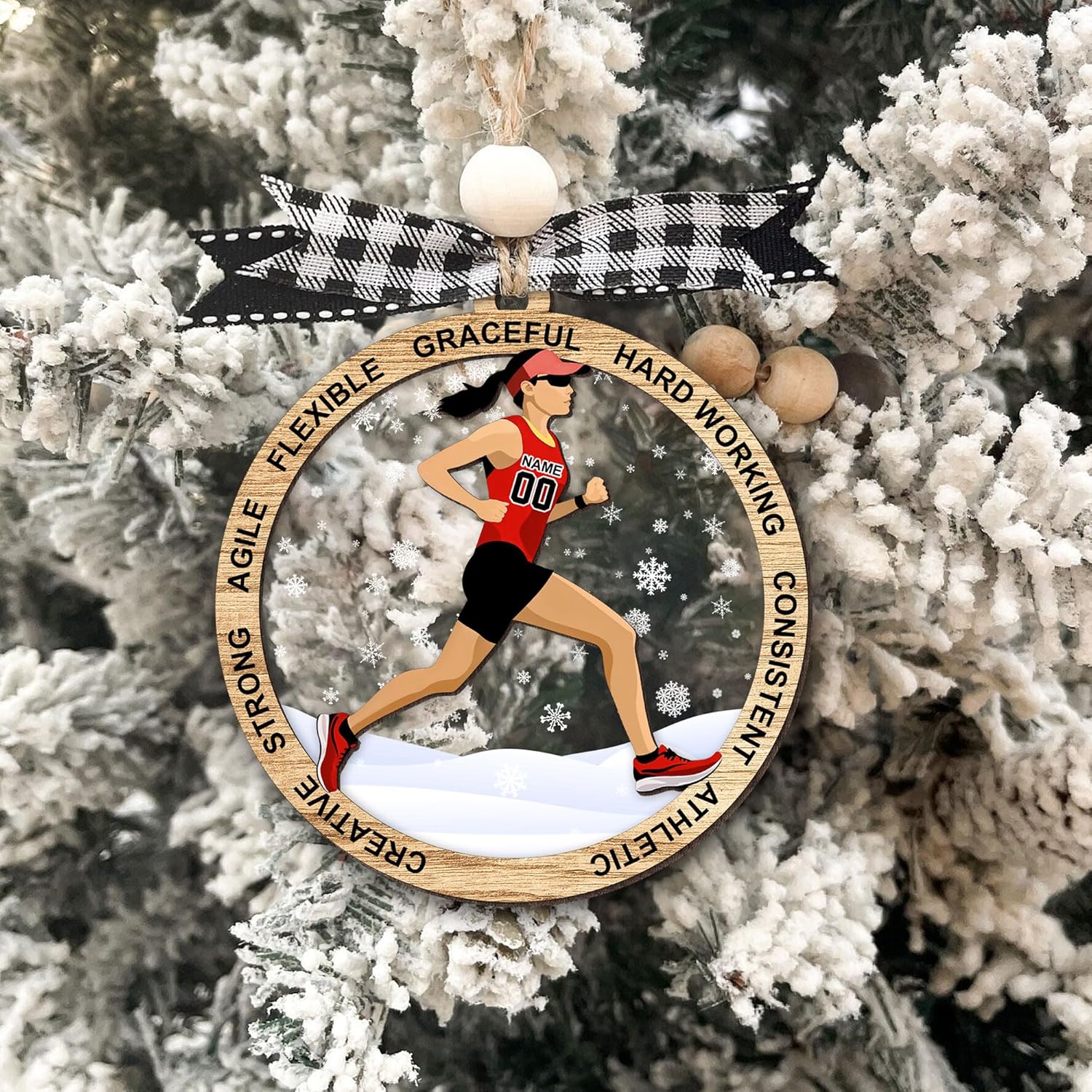 Artparel Custom Runner Ornament 2024 Track and Field Ornament Custom Marathon Ornament Running Christmas Ornament Gift for Runner Running Man Running Lovers Running Ornaments for Xmas (RN9)