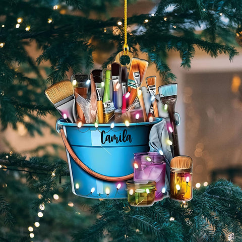 AOVL Personalized Painting Ornament, Artist Christmas Ornament, Drawing Ornament Gift, Painter Christmas Ornament, Painting Artist Ornament, Painting Tool Ornament Painter (Painting 18)