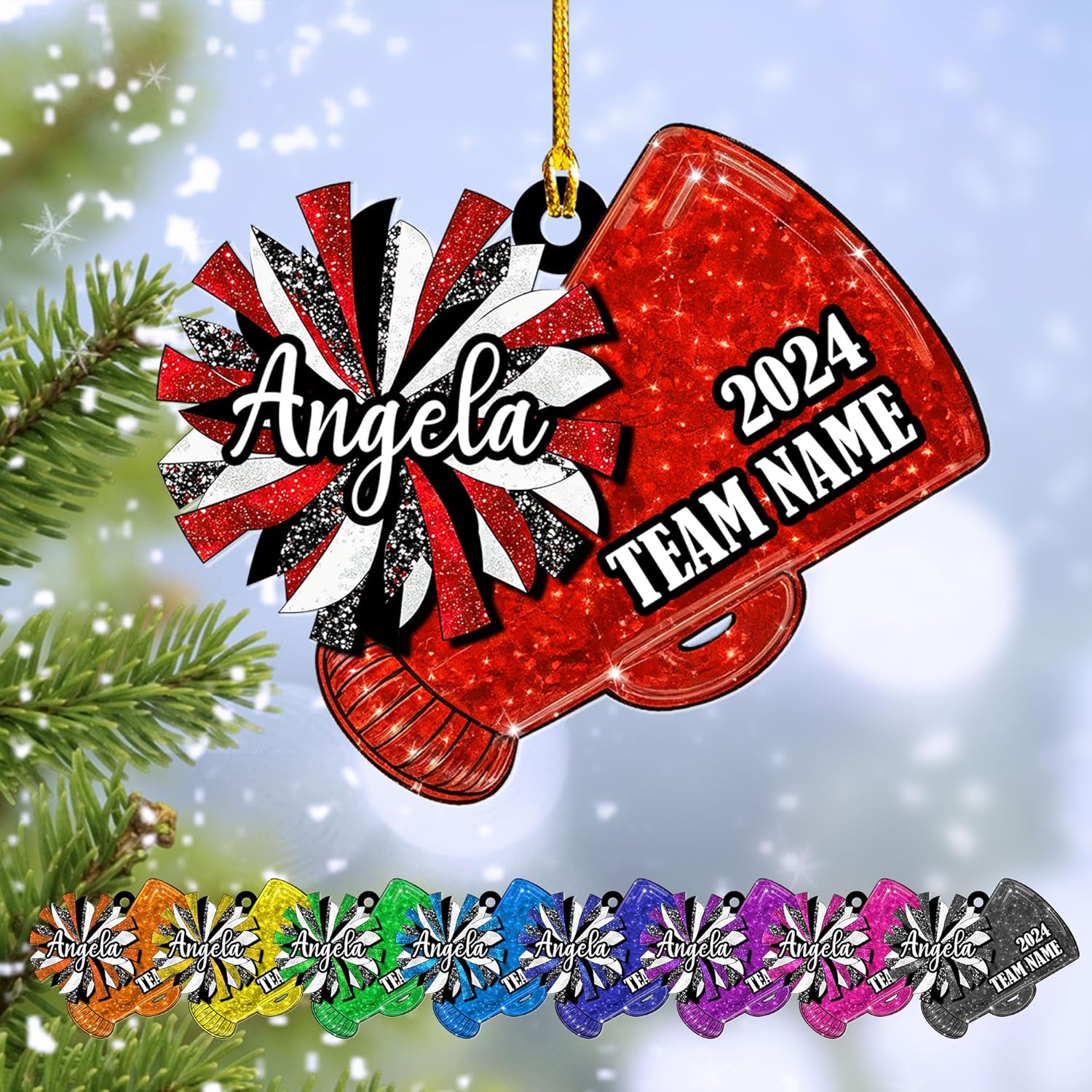 MoonArt Personalized Cheerleader Ornaments Cheerleader Cheerleading Lovers Ornaments Cheerleading Ornament Gift for Cheerleader Christmas 2023 Cheer Cheerleader Ornaments Xmas (1, CLD8)
