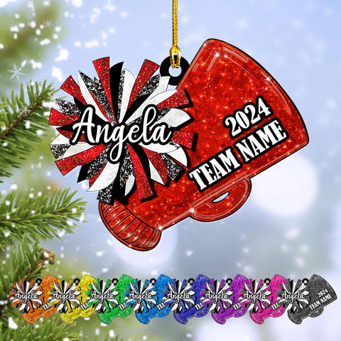 MoonArt Personalized Cheerleader Ornaments Cheerleader Cheerleading Lovers Ornaments Cheerleading Ornament Gift for Cheerleader Christmas 2023 Cheer Cheerleader Ornaments Xmas (1, CLD8)