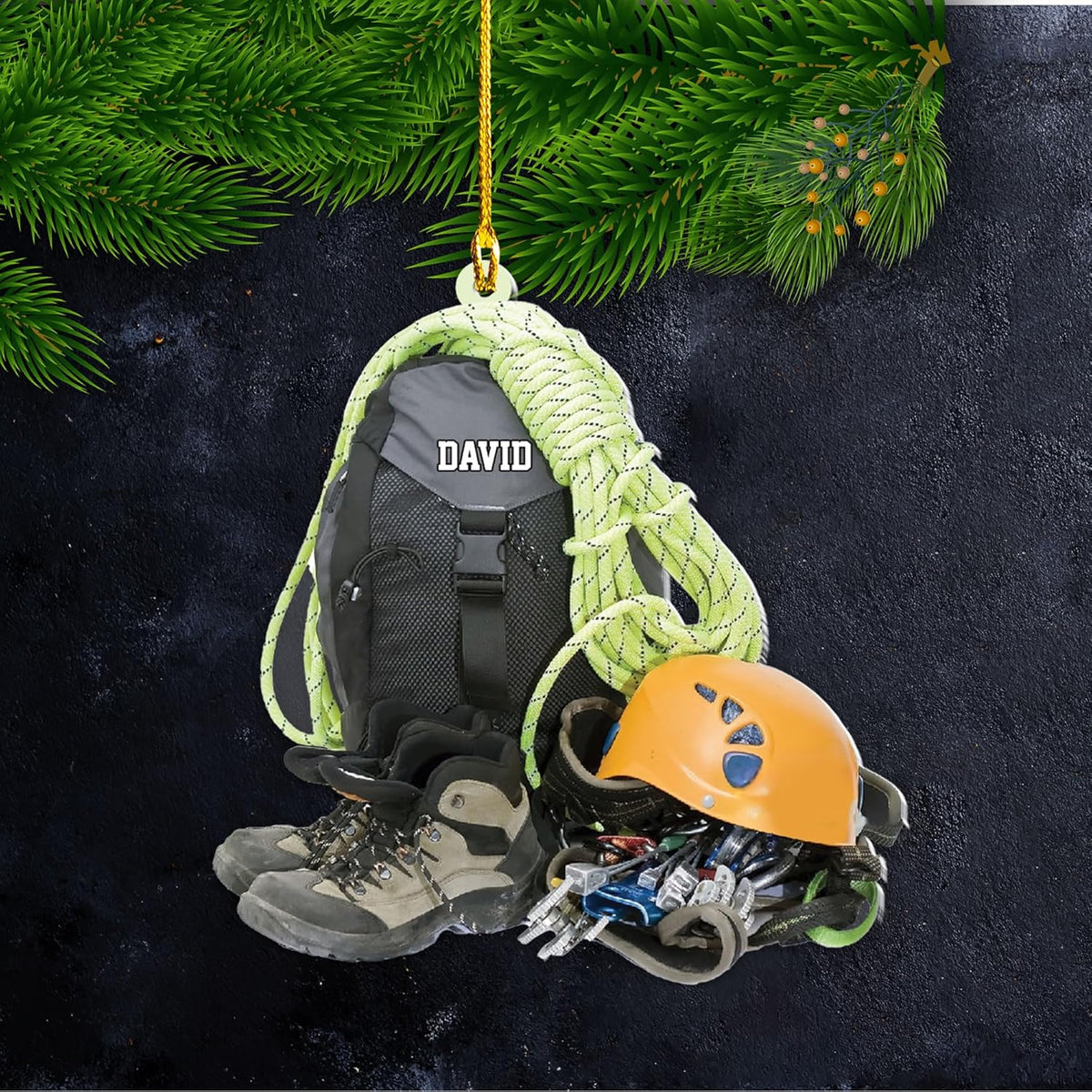 Artparel Personalized Climbing Ornaments Rock Climbing Christmas Ornament Rock Climber Ornaments Climber Lover Mountaineer Ornament Gift for Men Women Gift for Climber (Climbing 1)