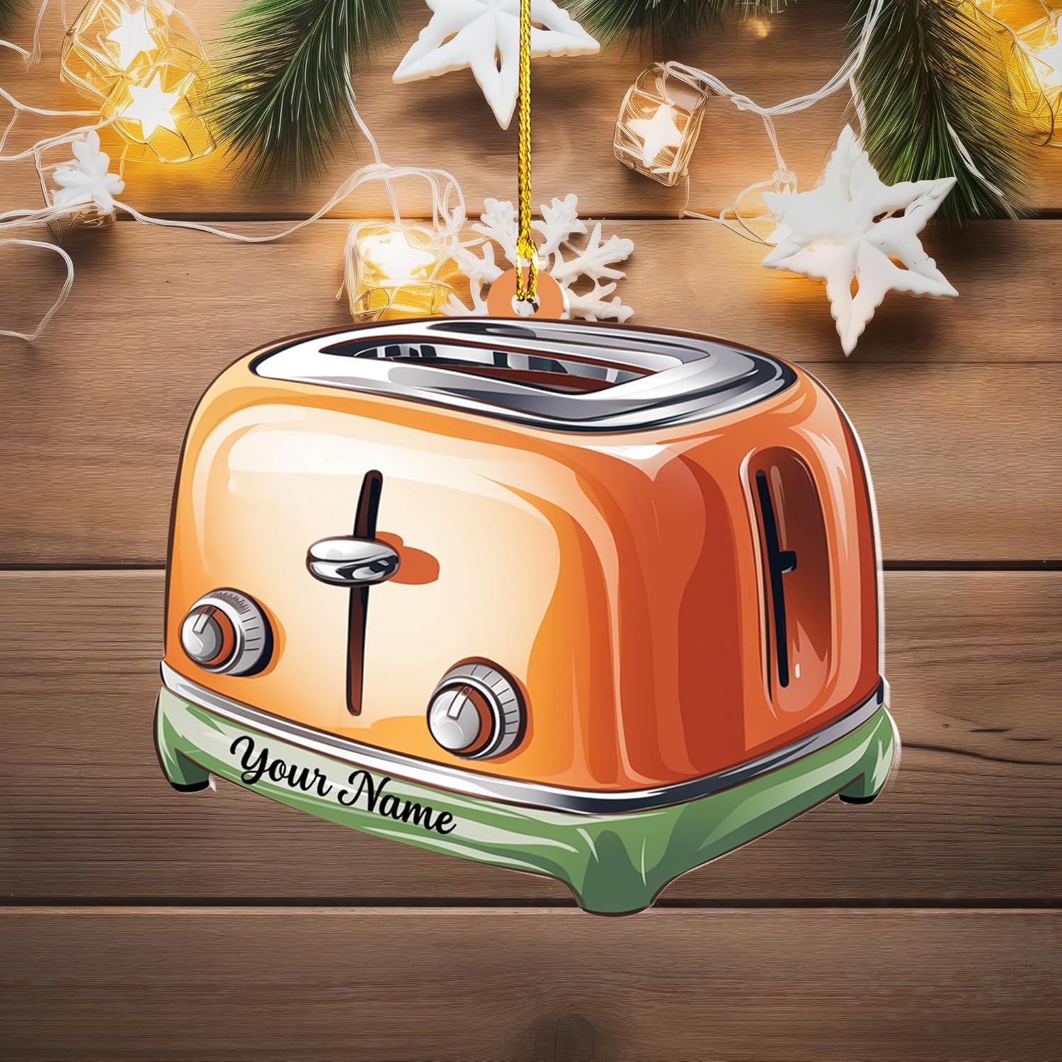 Personalized Toaster Christmas Ornament, Christmas Tree Decor, Loved Kitchen Toaster Ornament, Christmas Hanging Ornament Gift (Acrylic, Style 3)