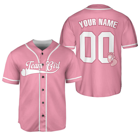 Personalized Name and Number Gender Reveal Baseball Jerseys, Team Girl Team boy Shirts for New Mom Dad