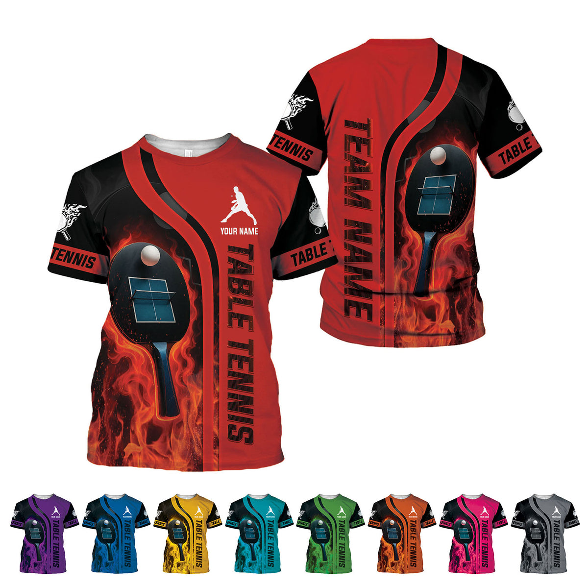 Personalized Name Team's Name Table Tennis Shirt 3D, Table Tennis Shirts, Funny Shirts for Team, Men Women unisex 3D shirt