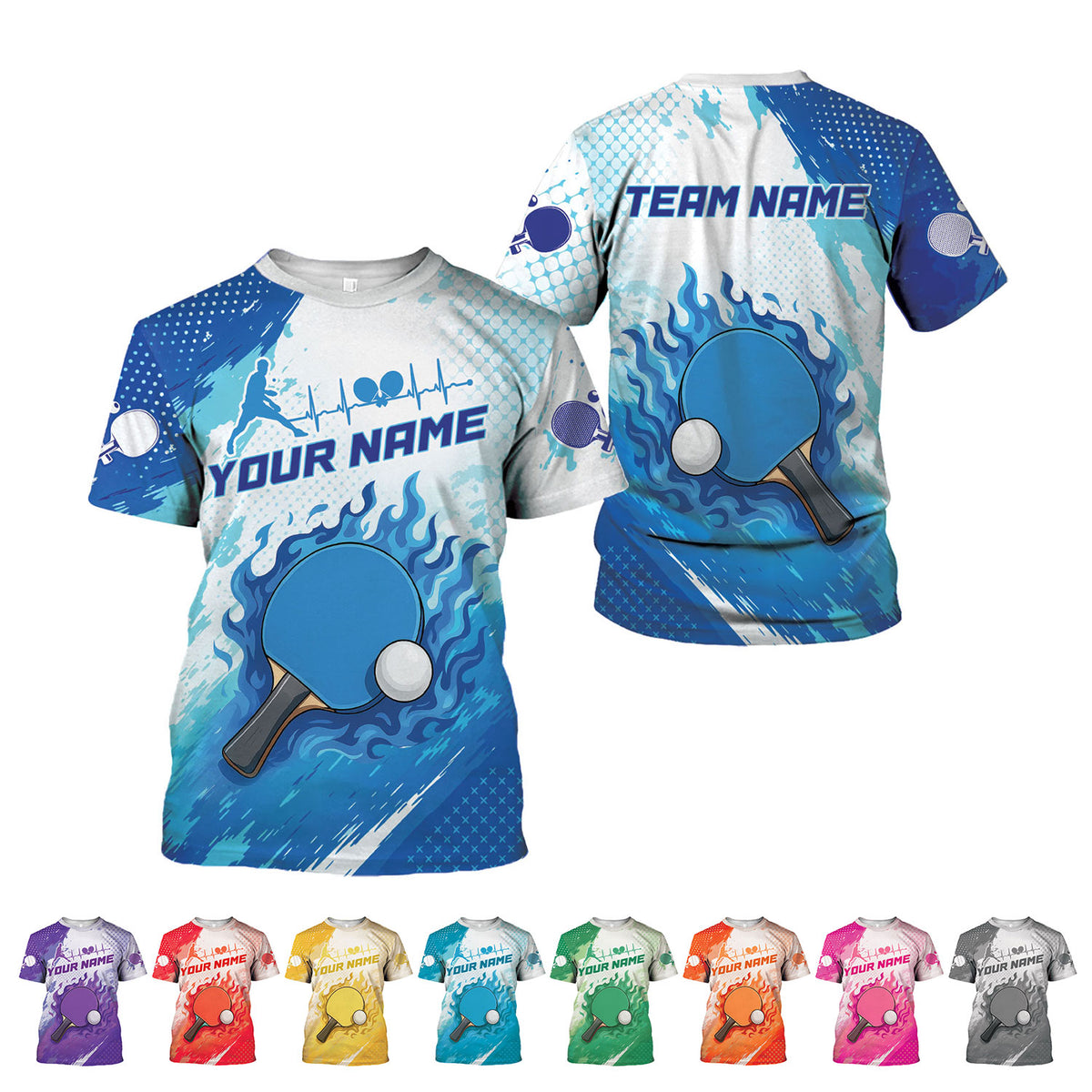 Personalized Name Team's Name Table Tennis 3D T Shirt, Table Tennis lover Shirts, Shirts for Team, Men Women unisex shirt 3d