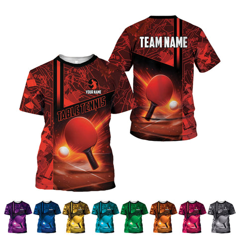 Personalized Name Team's Name Table Tennis 3D Shirt, Table Tennis Shirts for Team, Men Women sport shirt