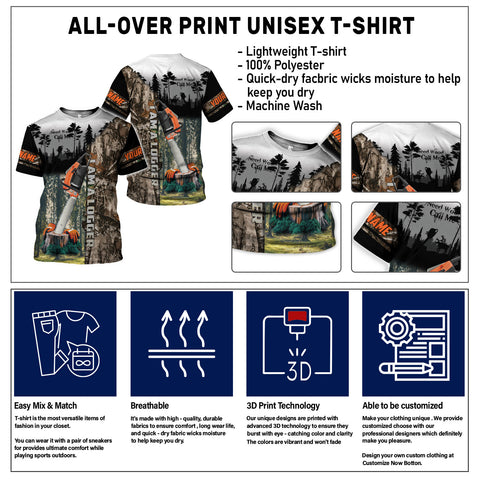 Personalized Name Logger 3D Shirt for Men, Arborist gift shirt, Short Sleeve unisex Tee Casual Wear