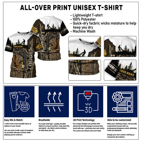 Personalized Name Logger Shirt 3D shirt for Men, Arborist gift shirt, Short Sleeve unisex Tee Casual Wear