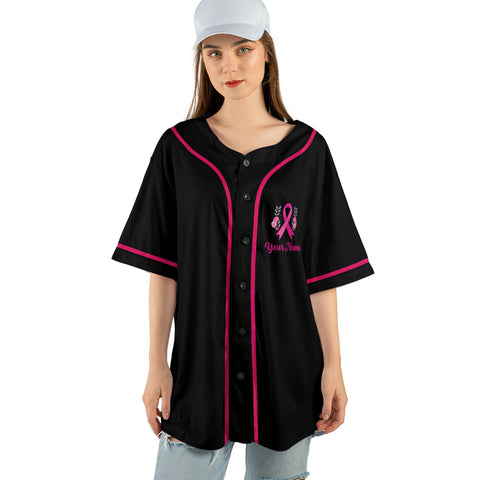 Personalized Name Breast Cancer Jersey, Strike out cancer Jersey, Baseball Breast Cancer Survivor Pride Jersey