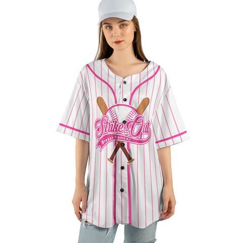 Custom Name Number Breast Cancer Baseball Jersey, Breast Cancer Survivor Pride Jersey