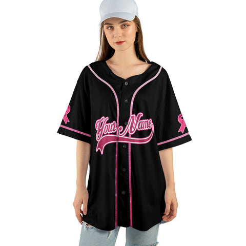 Personalized Name Breast Cancer Baseball Jersey, Breast Cancer Survivor Pride Jersey for Women