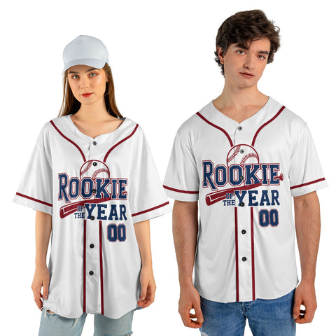 Personalized Name and Number Rookie Year Baseball Jersey for Men Women, Baseball Shirts for baseball player