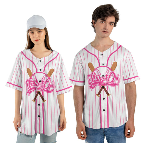 Custom Name Number Breast Cancer Baseball Jersey, Breast Cancer Survivor Pride Jersey