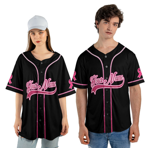 Personalized Name Breast Cancer Baseball Jersey, Breast Cancer Survivor Pride Jersey for Women