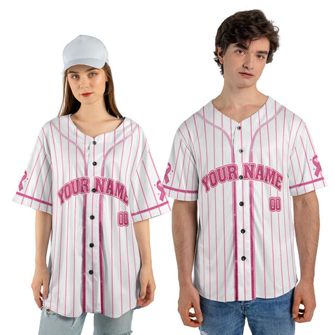 Personalized Christian Breast Cancer Baseball Jersey, Custom Name Number Breast Cancer Survivor Pride Jersey