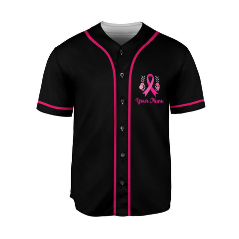 Personalized Name Breast Cancer Jersey, Strike out cancer Jersey, Baseball Breast Cancer Survivor Pride Jersey